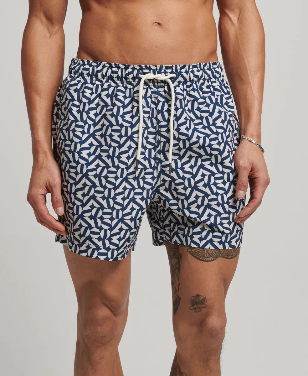 Navy Shape Tile Superdry Summer Print Swim Shorts