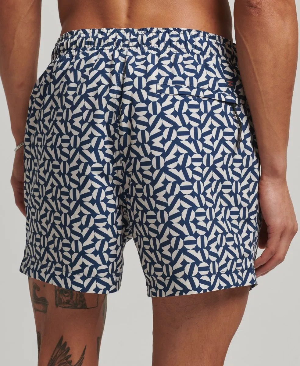 Navy Shape Tile Superdry Summer Print Swim Shorts