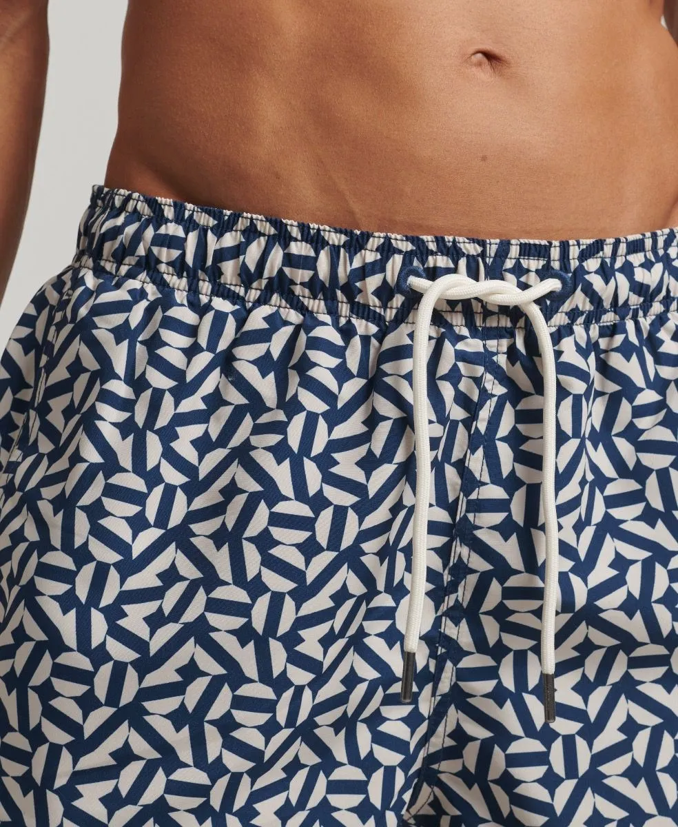 Navy Shape Tile Superdry Summer Print Swim Shorts