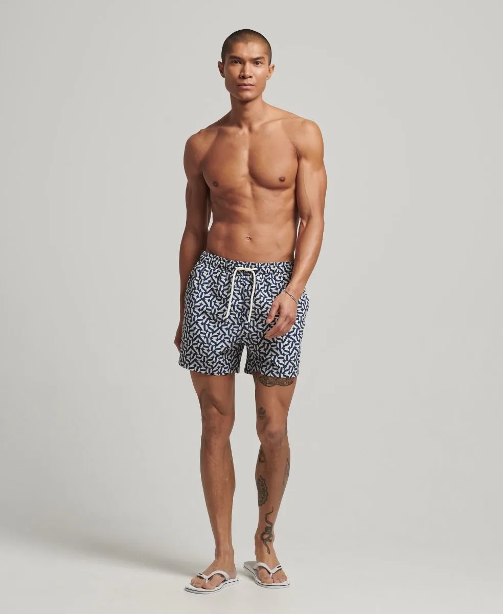 Navy Shape Tile Superdry Summer Print Swim Shorts