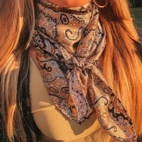 Tan and Black Paisley Wild Rag