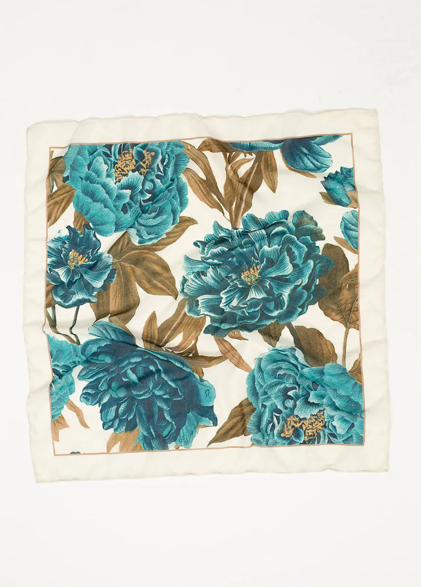 Teal Floral Chelsea Scarf