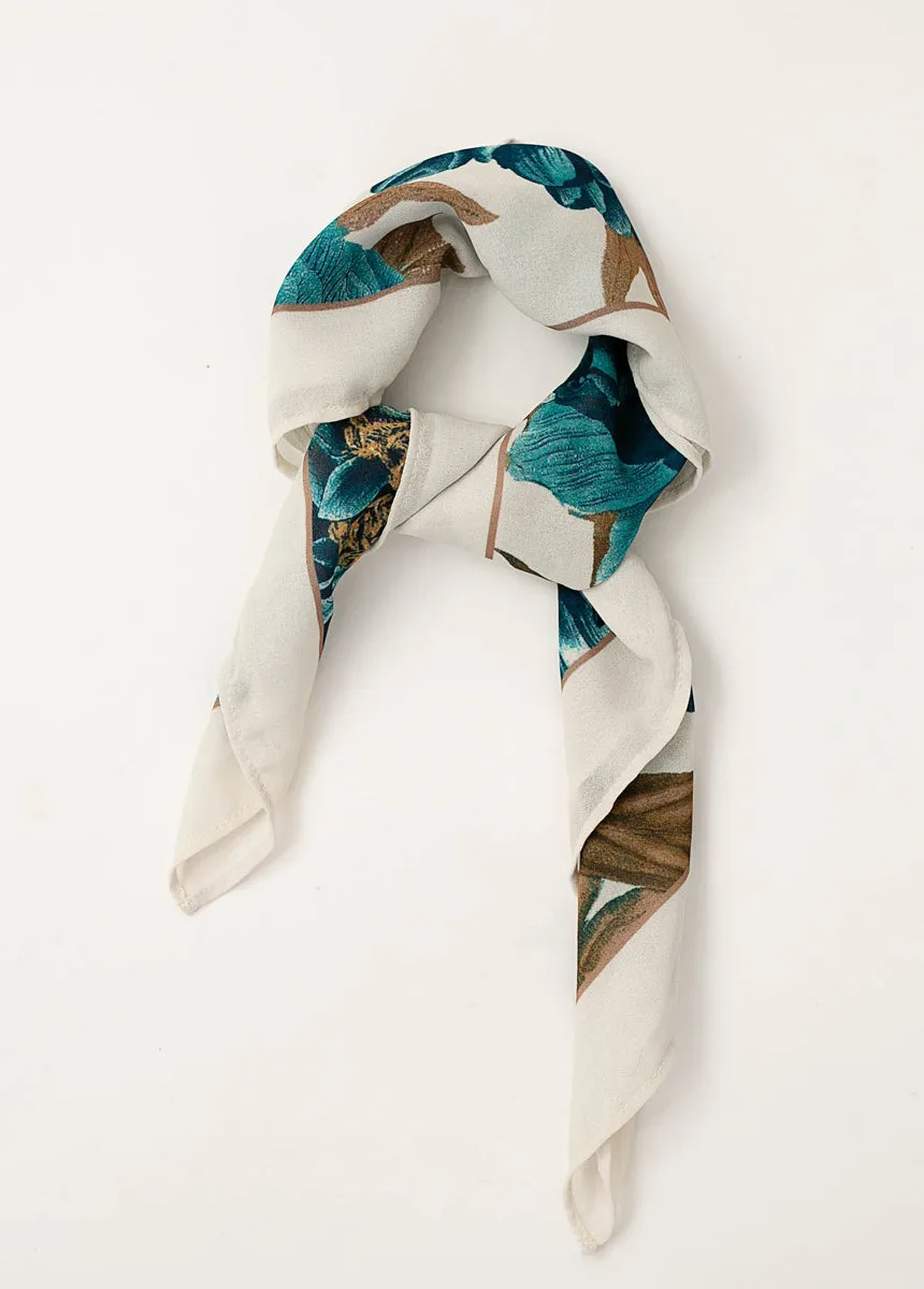 Teal Floral Chelsea Scarf