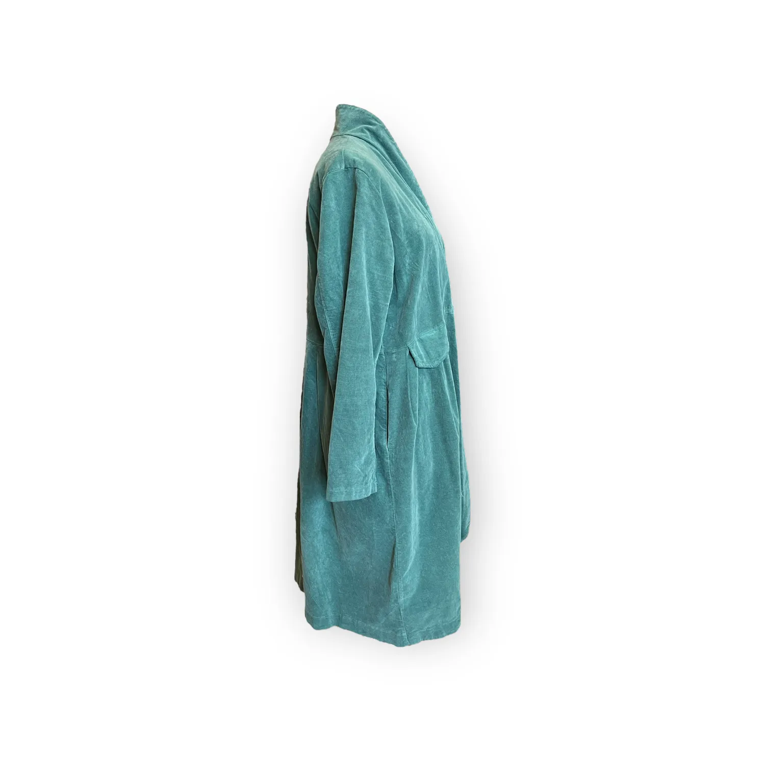 Teal Green Corduroy Coat - Wendy Trendy