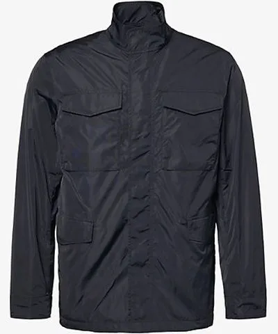 Men's Black Field Stand-Collar Faille Jacket by Theory