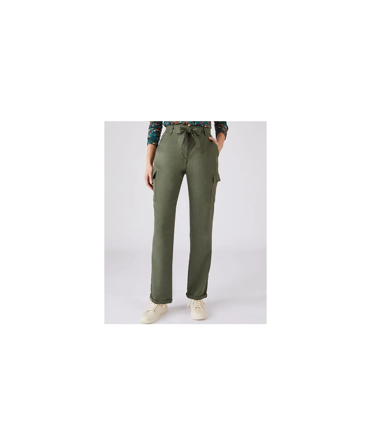 Cargo Trousers with Waist Tie