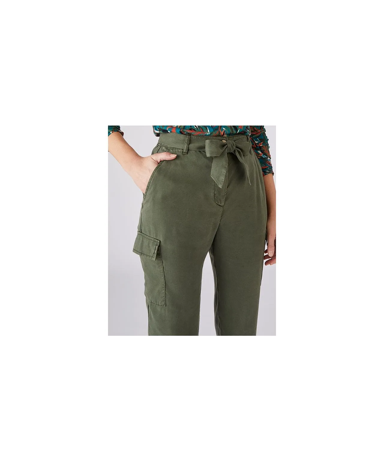 Cargo Trousers with Waist Tie