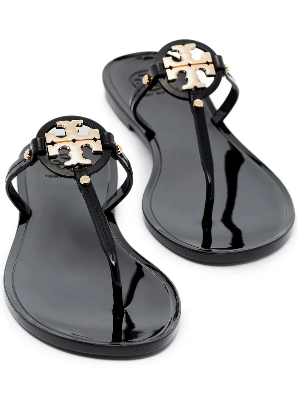 TORY BURCH Miller Black and Gold Sandals