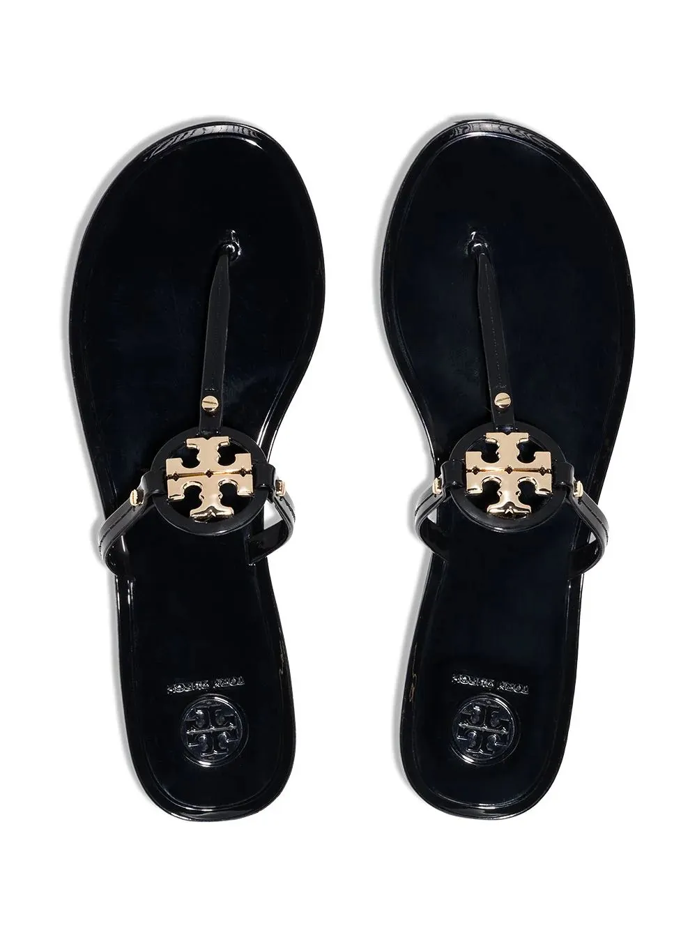 TORY BURCH Miller Black and Gold Sandals