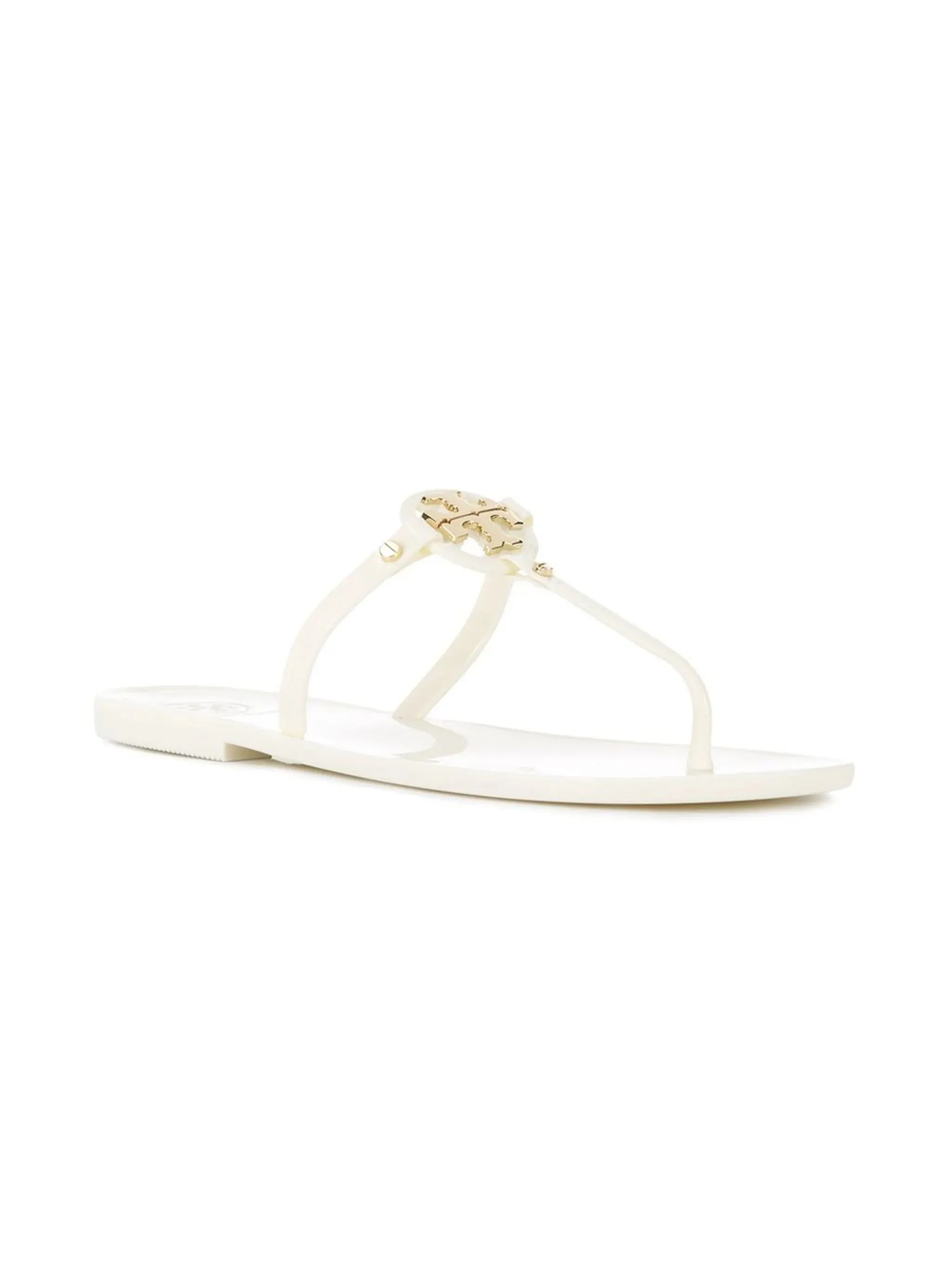 TORY BURCH Miller White and Gold Sandals