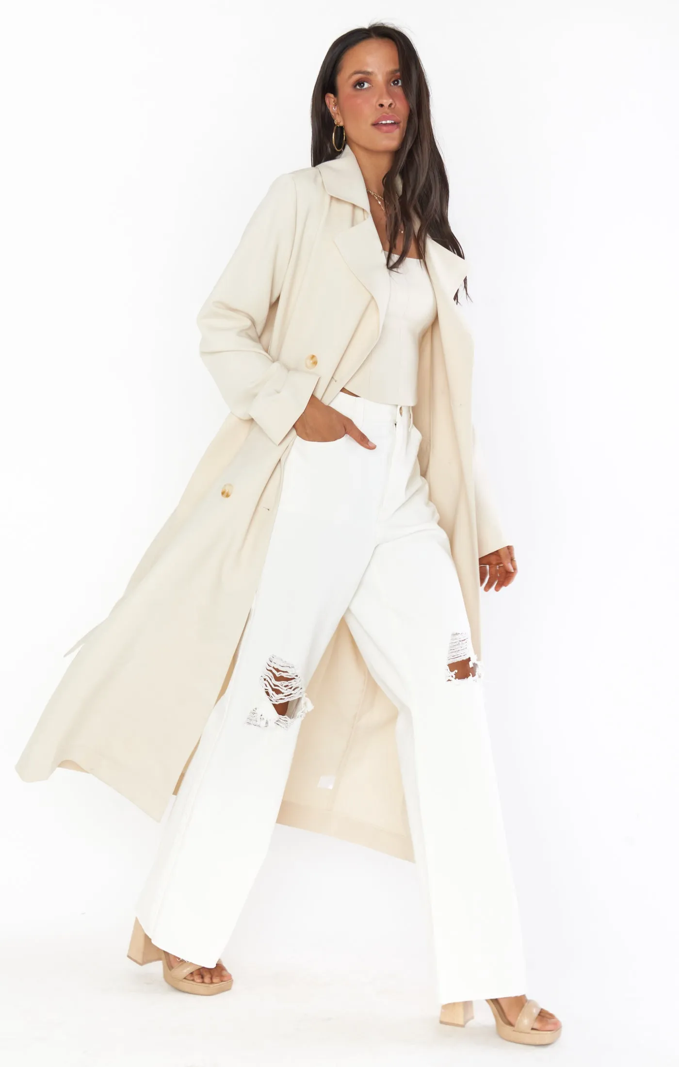 Trevor Trench Off White - Stylish and Trendy Apparel