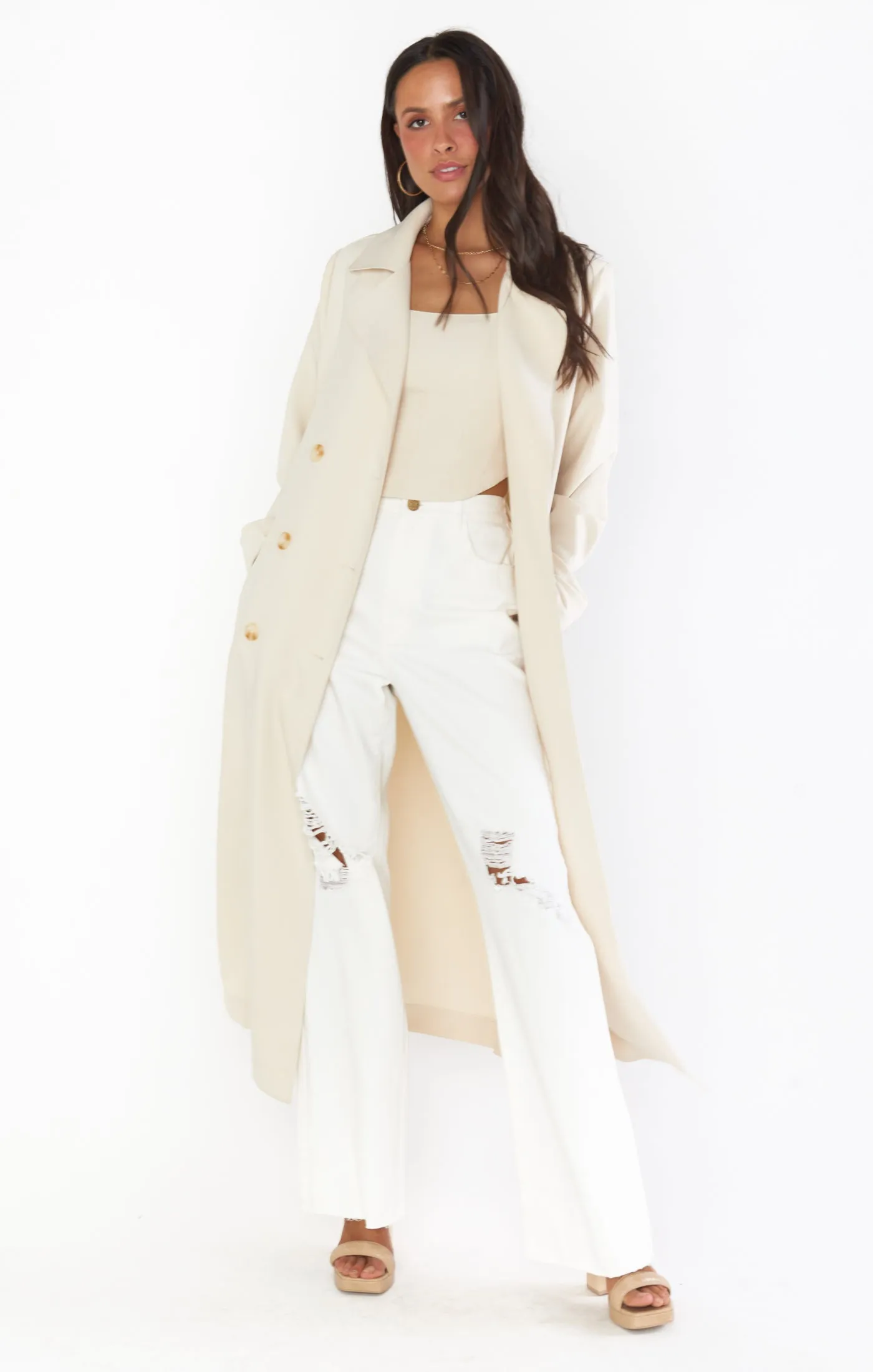 Trevor Trench Off White - Stylish and Trendy Apparel