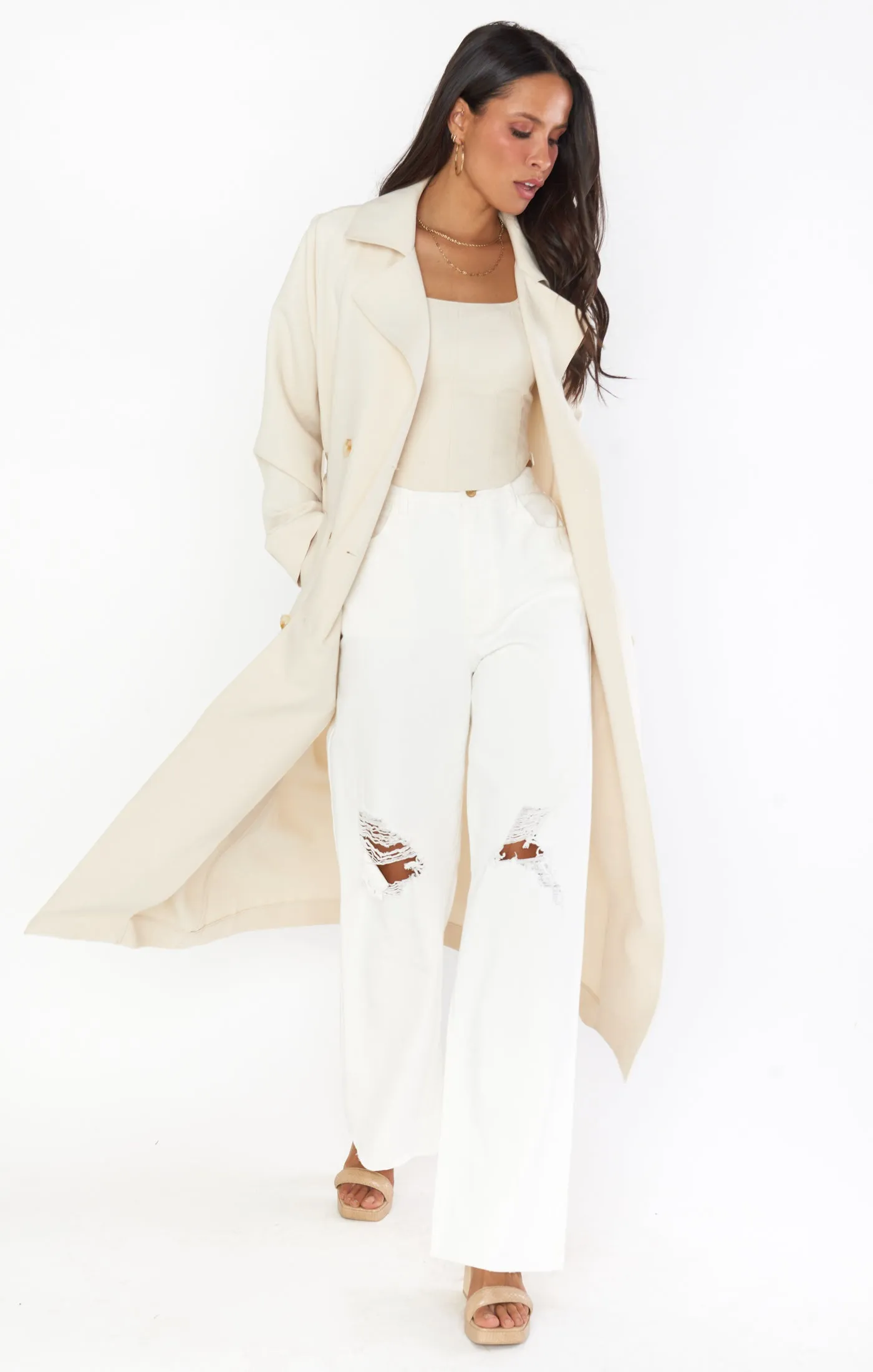 Trevor Trench Off White - Stylish and Trendy Apparel