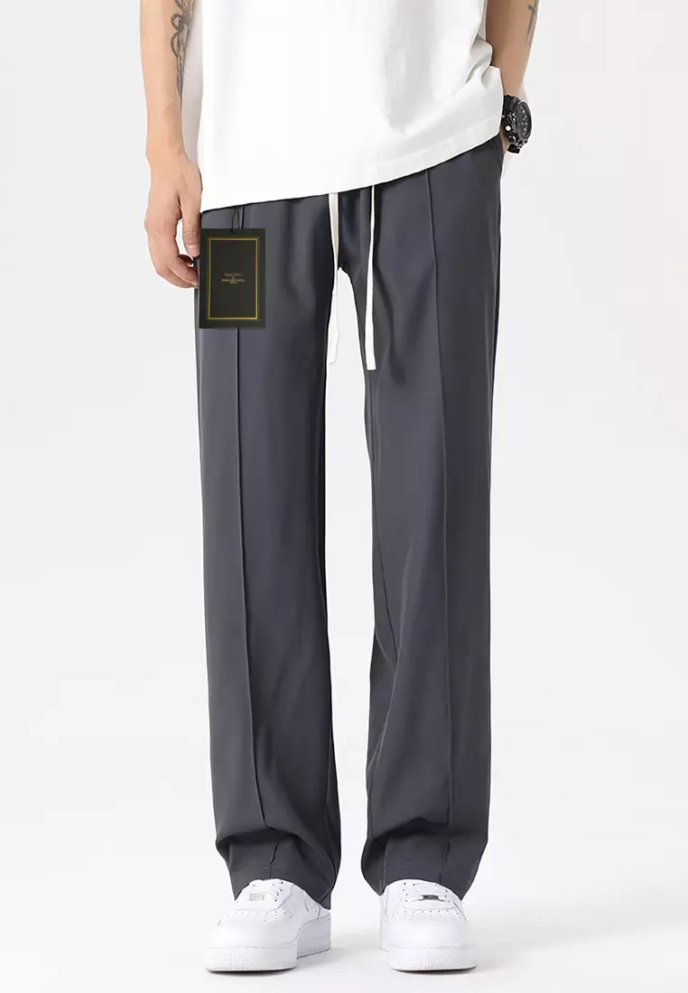 Thin Ice Silk Feeling Straight Pants by Twenty Eight Shoes