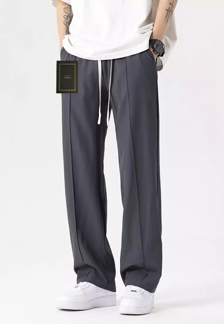 Thin Ice Silk Feeling Straight Pants by Twenty Eight Shoes