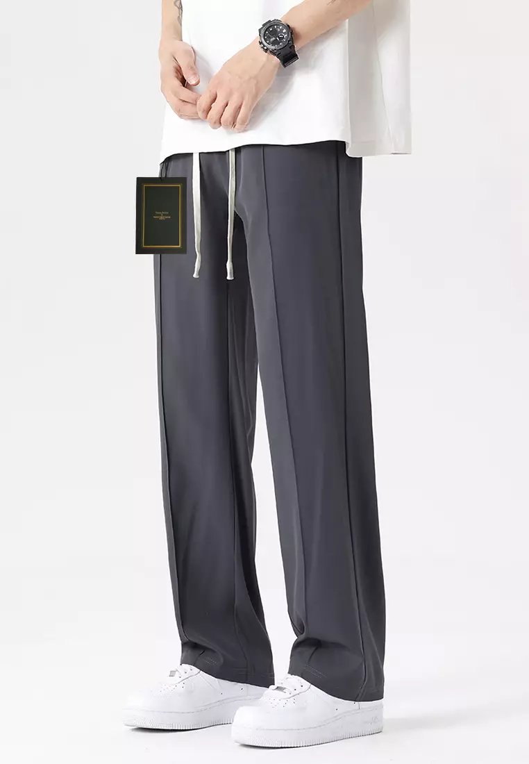 Thin Ice Silk Feeling Straight Pants by Twenty Eight Shoes