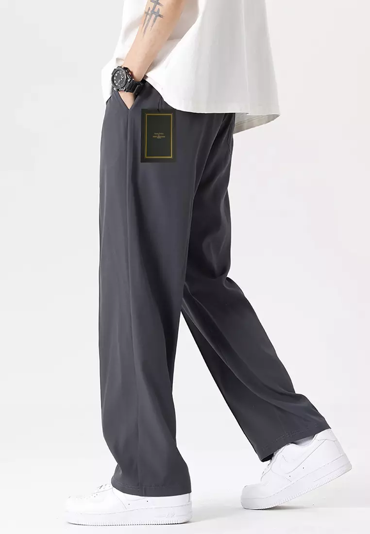 Thin Ice Silk Feeling Straight Pants by Twenty Eight Shoes