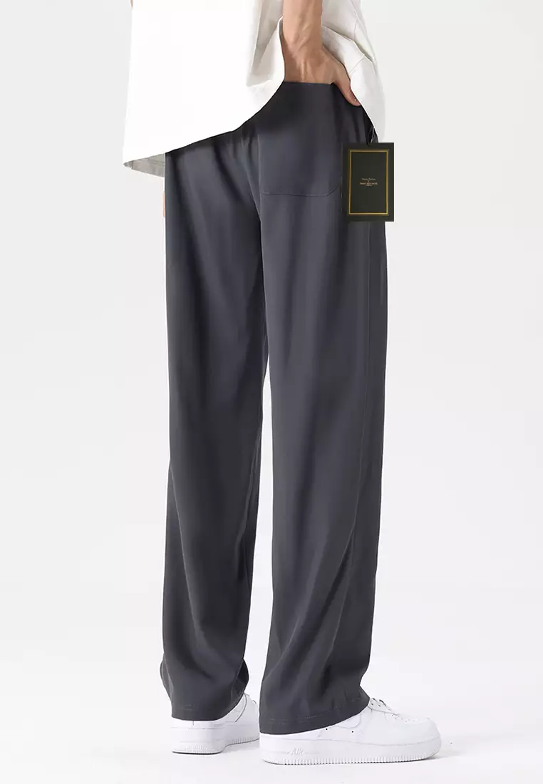 Thin Ice Silk Feeling Straight Pants by Twenty Eight Shoes