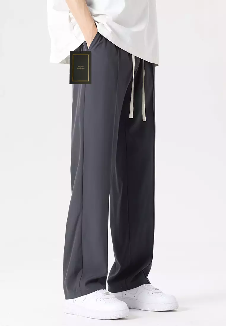 Thin Ice Silk Feeling Straight Pants by Twenty Eight Shoes