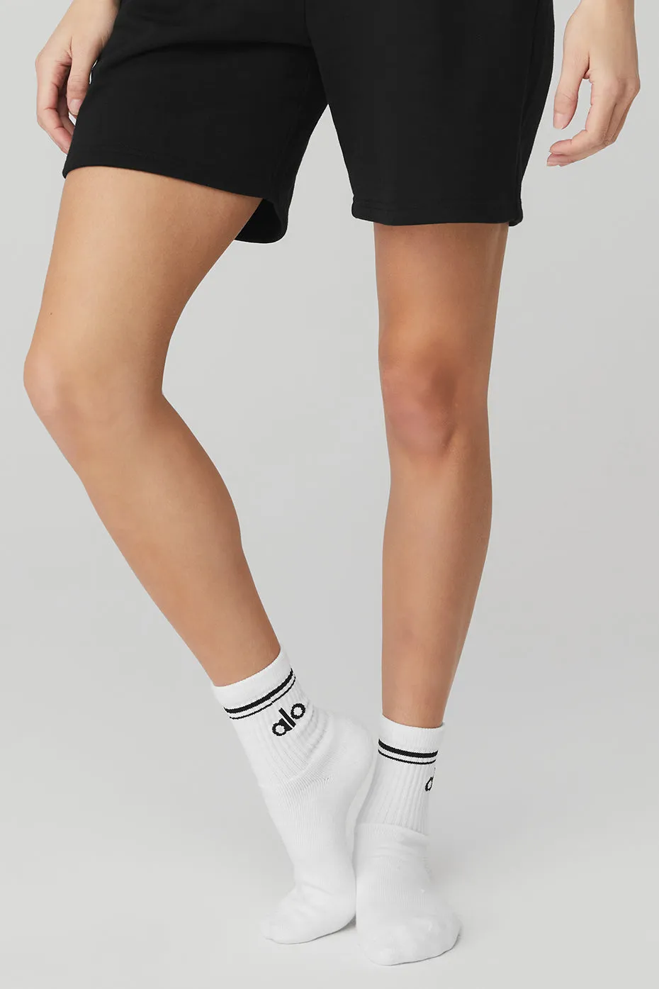 Half Crew Unisex Throwback Socks - White/Black