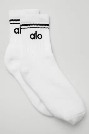 Half Crew Unisex Throwback Socks - White/Black