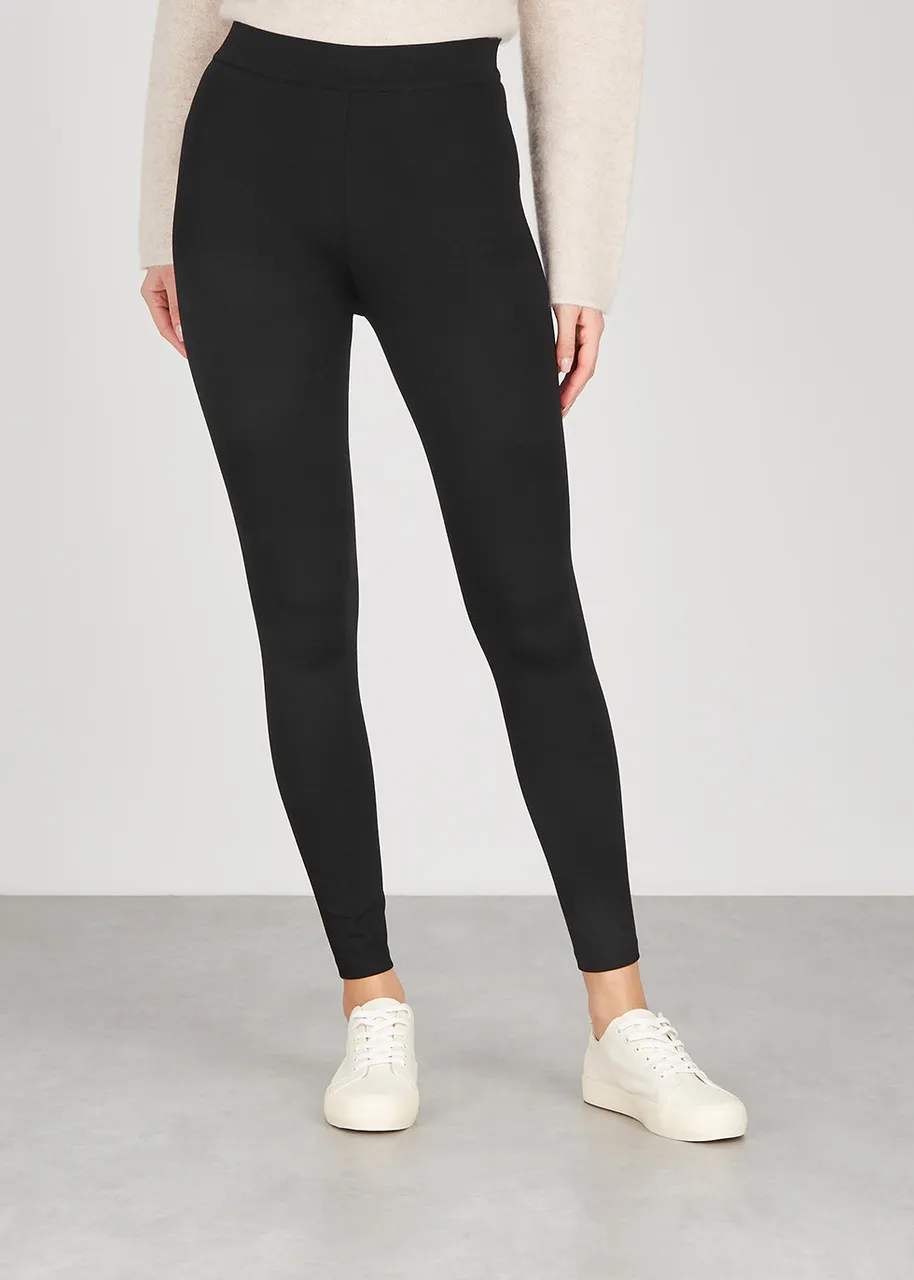 Vince women's black cropped stretch leggings.