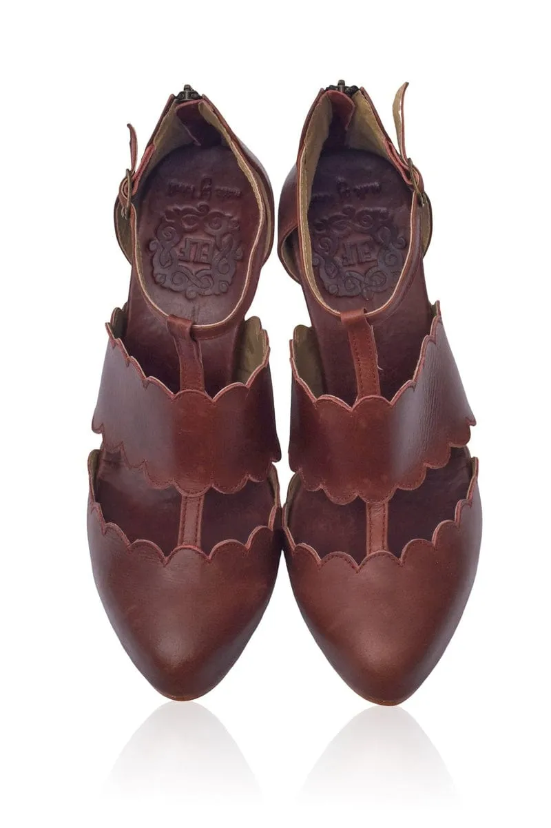 Vintage Brown Incognito Leather Heels