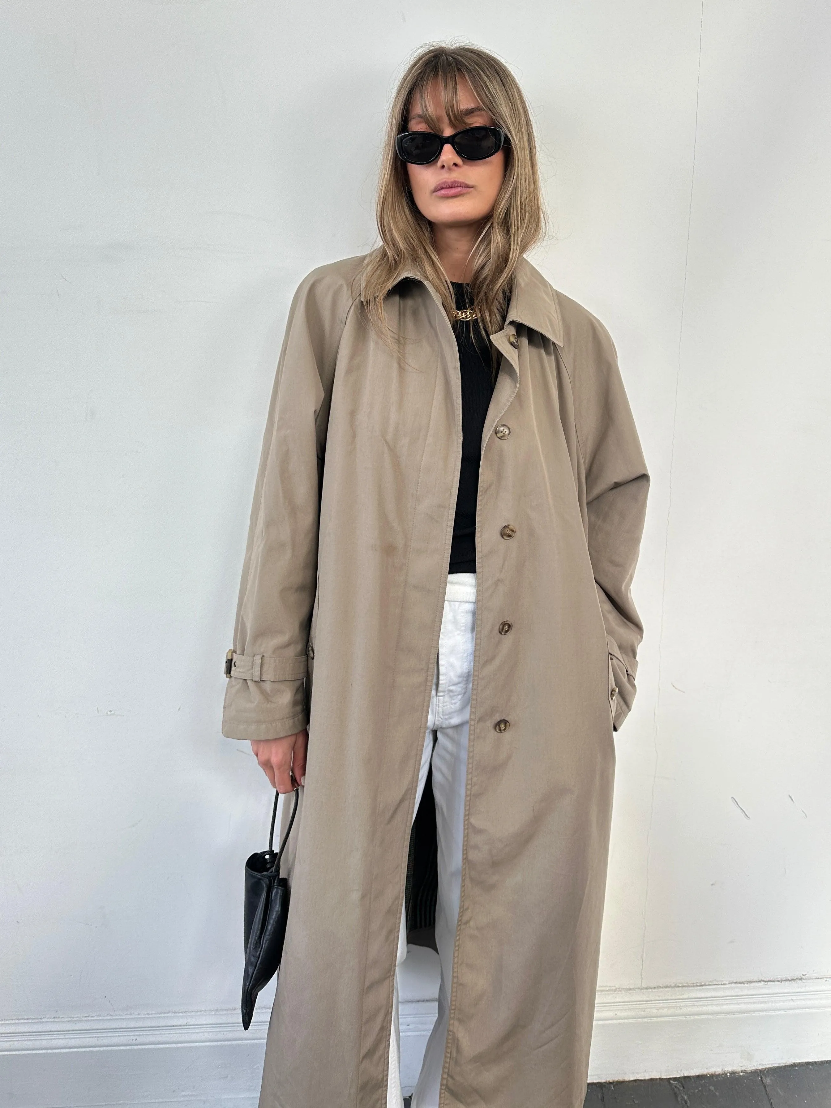 Vintage Water Resistant Trench Coat - M/L with Concealed Placket