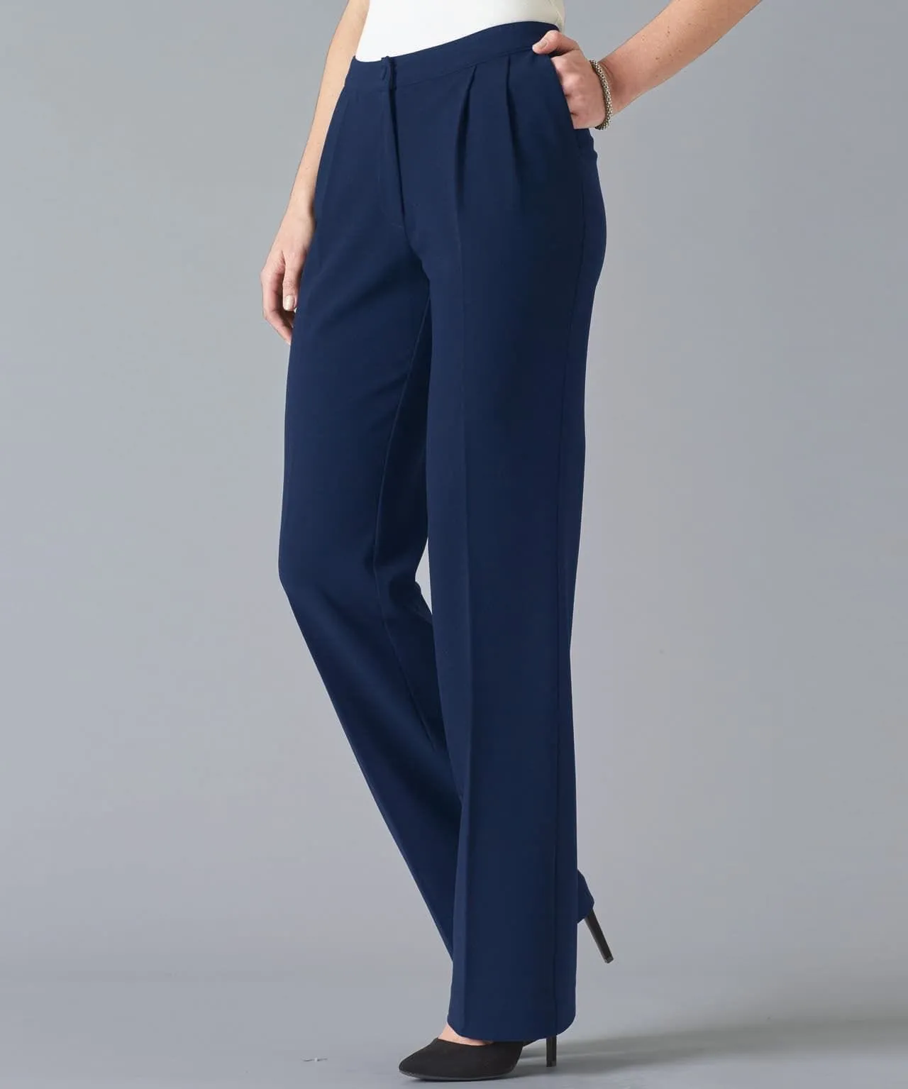 Wide Leg Crepe Trousers