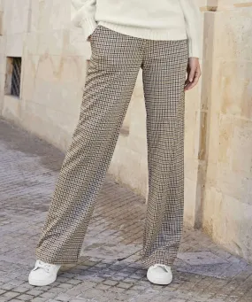 Checkered Wide-leg Trousers