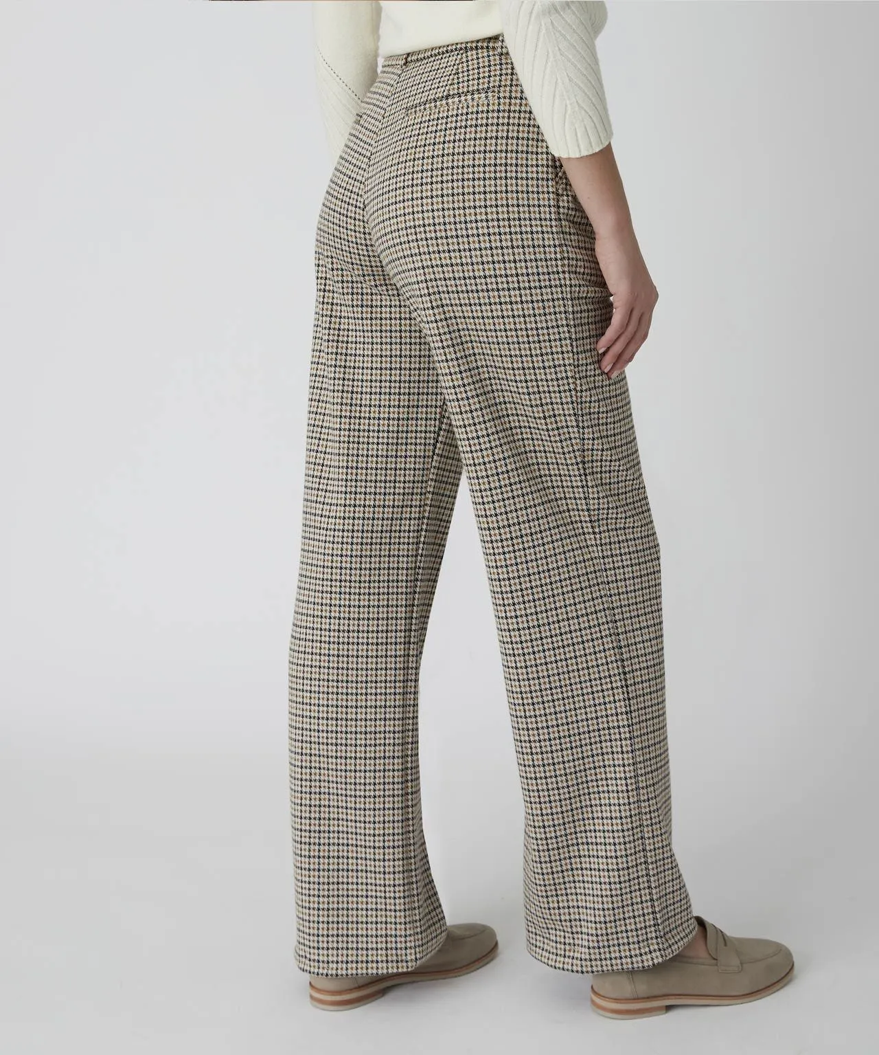 Checkered Wide-leg Trousers