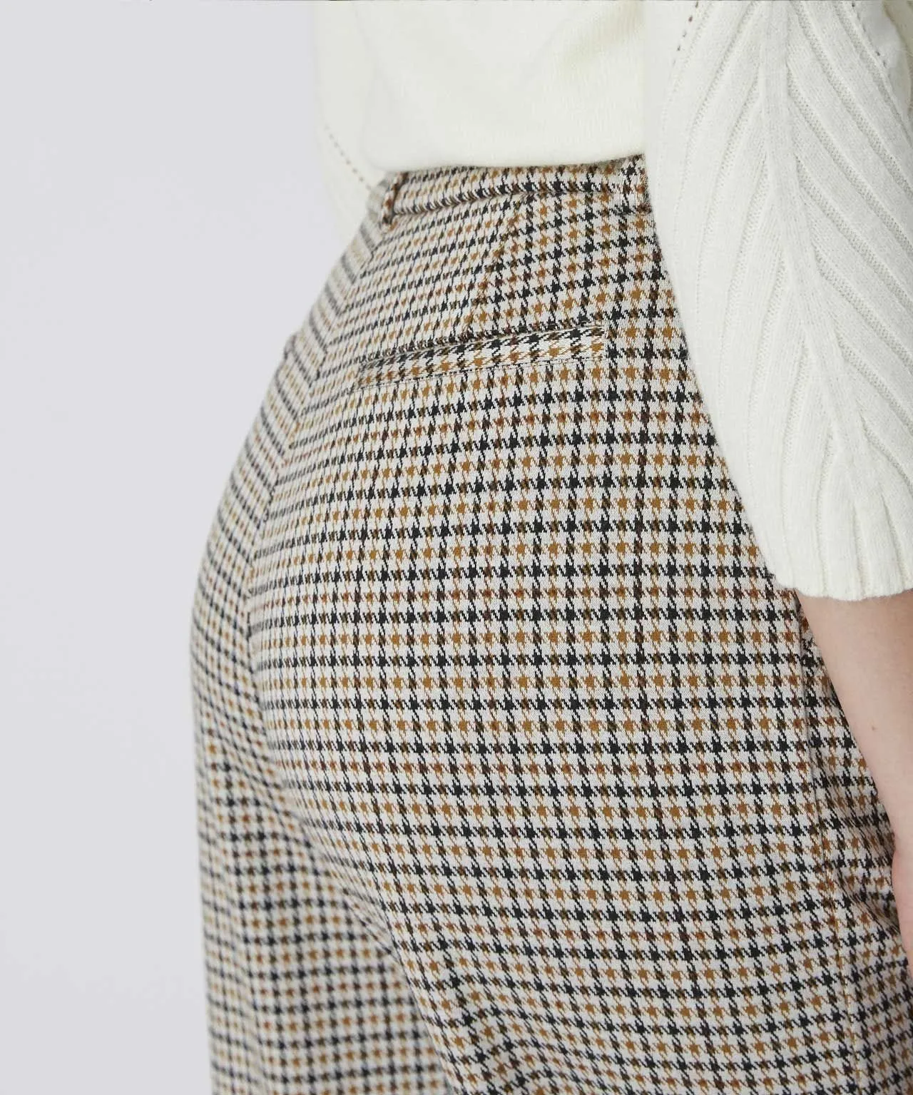 Checkered Wide-leg Trousers