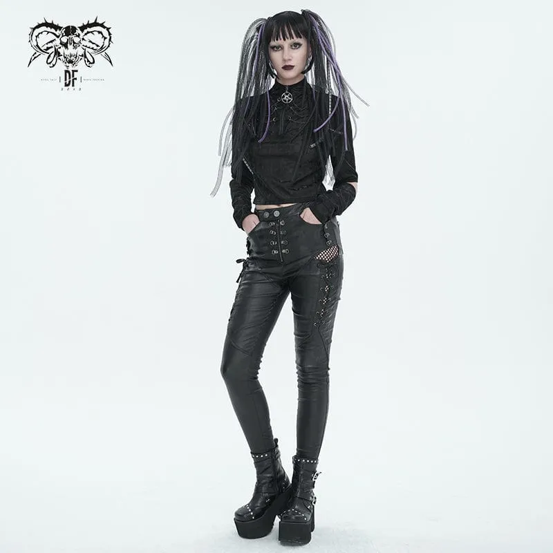 Punk Mesh Splice Leggings for Women