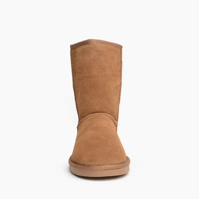 Women's Sheepskin Lined Suede Leather Slipper Boots.