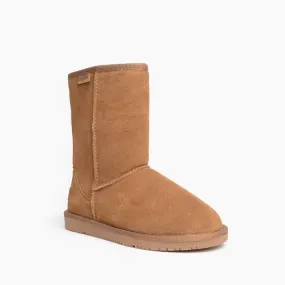 Women's Sheepskin Lined Suede Leather Slipper Boots.