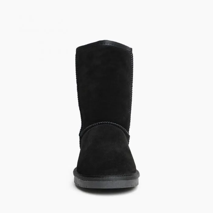 Women's Sheepskin Lined Suede Leather Slipper Boots.