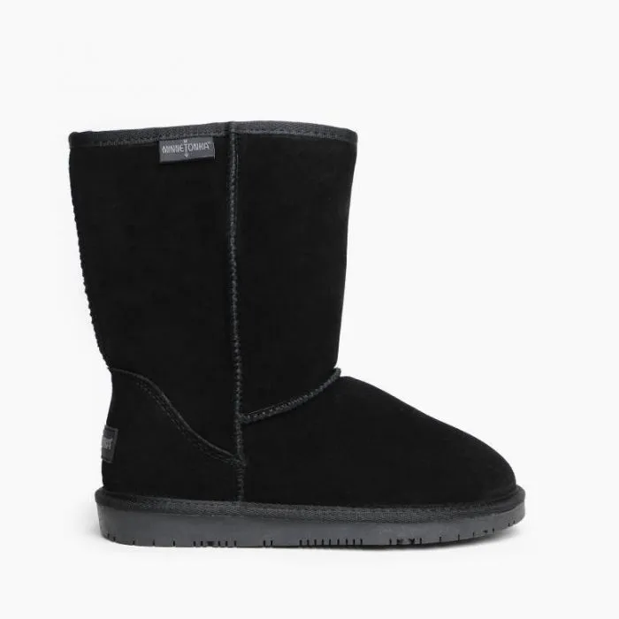 Women's Sheepskin Lined Suede Leather Slipper Boots.