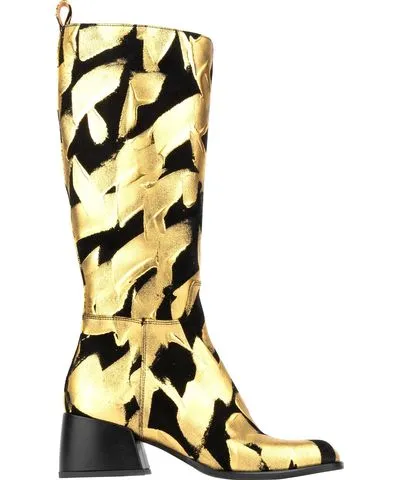 Womens Tall Boots Embassy London Usa Gold/Black Gogo in Gold & Black