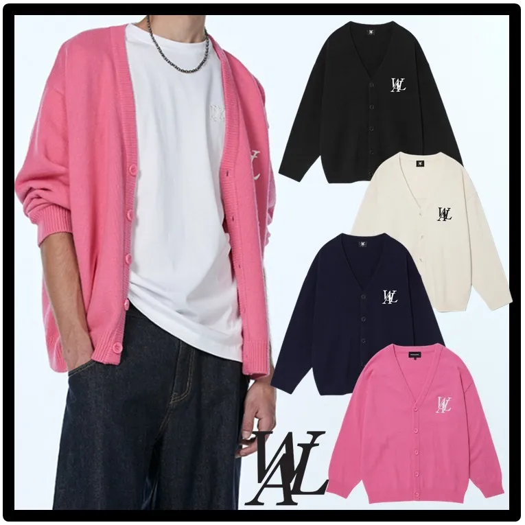 WOOALONG Casual Style Street Style Logo Cardigans Unisex