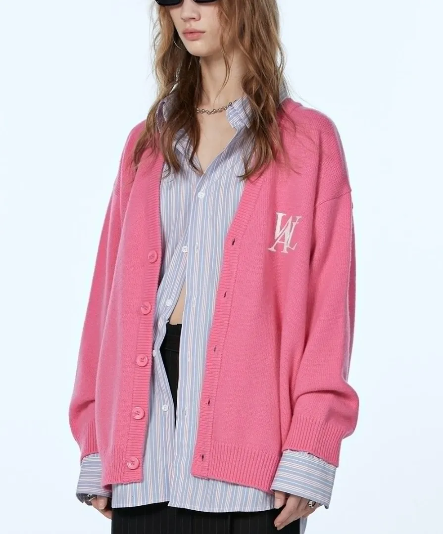 WOOALONG Casual Style Street Style Logo Cardigans Unisex